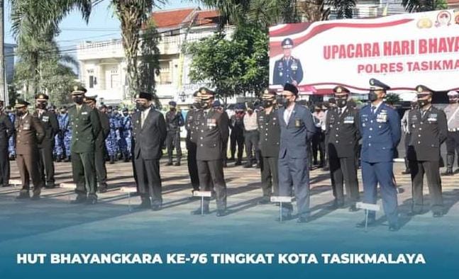 Polres Tasikmalaya Kota Ikuti Upacara Bhayangkara ke-76, Jokowi Jadi Irup
