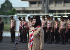 Peringati Hari Pramuka ke-65, Ratusan Anggota Kwarcab Kota Tasik Tabur Bunga di TMP Kusumah Bangsa